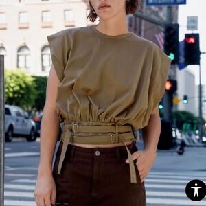 ZARA T-shirt with corset straps